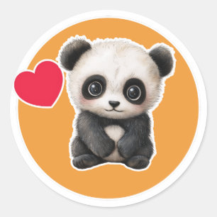 Cute Panda Runt Klistermärke