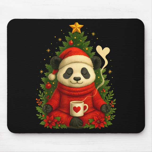 Cute Panda Santa Coffee Holiday Tee For Animal Lov Musmatta (Framsidan)