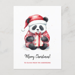 Cute Panda Santa God jul Helg Vykort