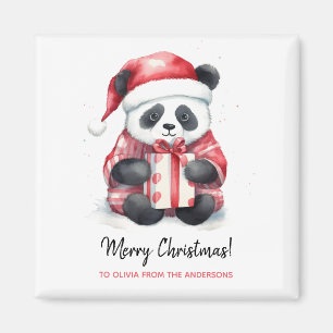 Cute Panda Santa God jul Magnet