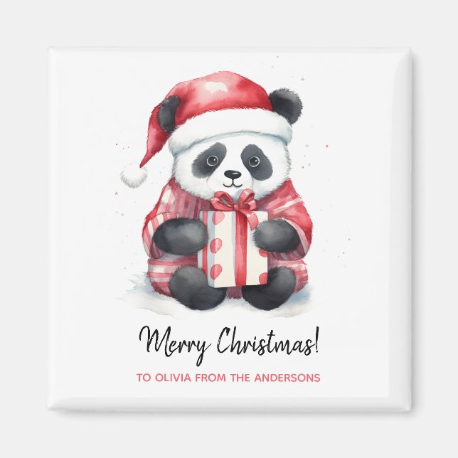 Cute Panda Santa God jul Magnet (Framsidan)