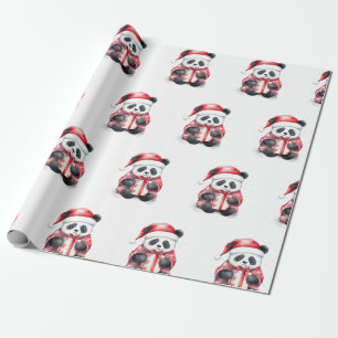 Cute Panda Santa Winter helgdag mönster Presentpapper