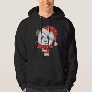 Cute Panda Santa's Hat jul Panda Bear Älskare Hoodie