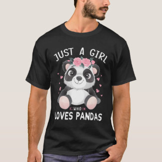 Cute Panda Shirts Girls ger bara en flicka som Kär T Shirt
