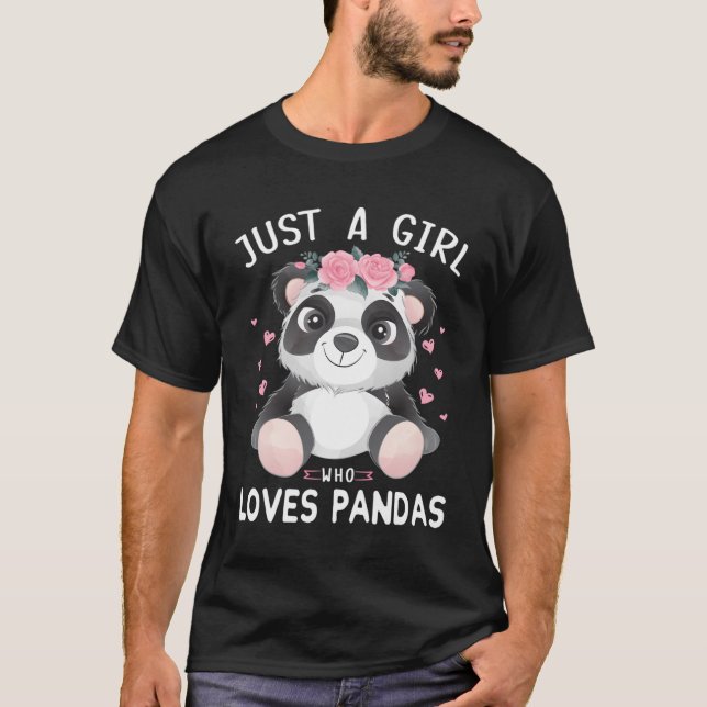 Cute Panda Shirts Girls ger bara en flicka som Kär T Shirt (Framsida)