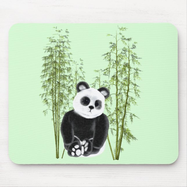 Cute Panda Sitta i Bamboo Musmatta (Framsidan)