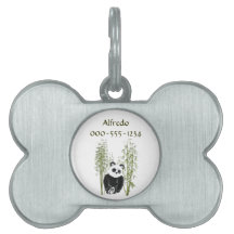 Cute Panda Sitta i Bamboo