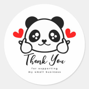 Cute Panda Small Business Tack Runt Klistermärke