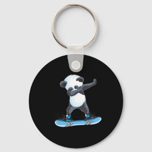 Cute Panda Snowboarding Skiing Gifts Dabbing Panda Nyckelring