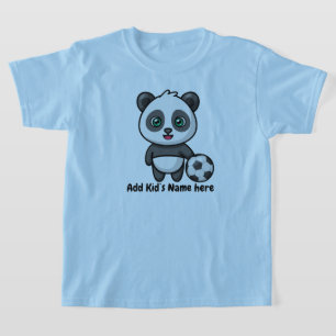 Cute Panda Soccball anpassningsbar-barn namn T Shirt