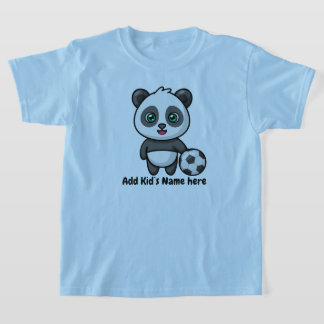 Cute Panda Soccball anpassningsbar-barn namn T Shirt