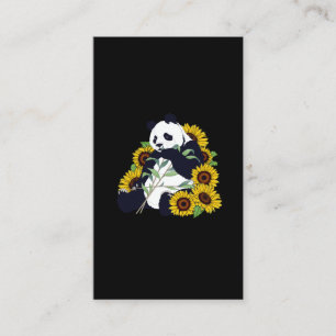 Cute Panda Solrosblommor från Älskare Vackra blo Visitkort
