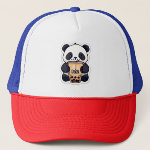 Cute panda som äter bubbelte keps