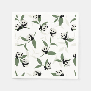 Cute Panda Spelar Bamboo Garden Pappersservett