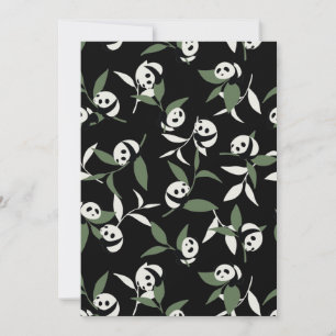 Cute Panda Spelar Bamboo Garden Tack Kort
