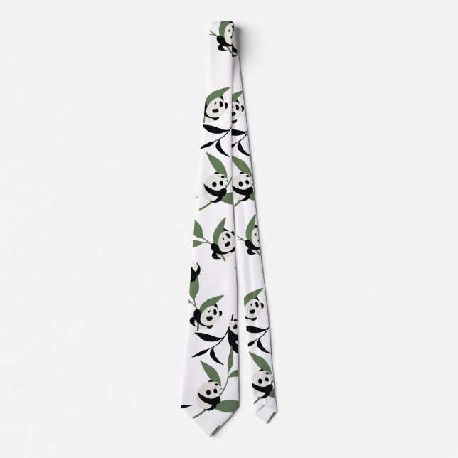 Cute Panda Spelar Bamboo Garden White Ver Slips (Framsida)