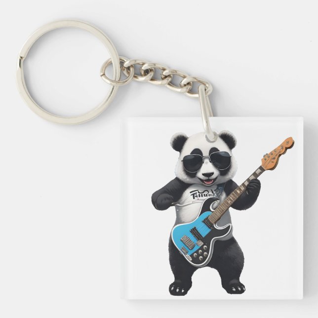 Cute Panda spelar Guitar, Music Panda Älskare (Framsidan)