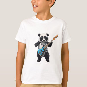 Cute Panda spelar Guitar, Music Panda Älskare T Shirt