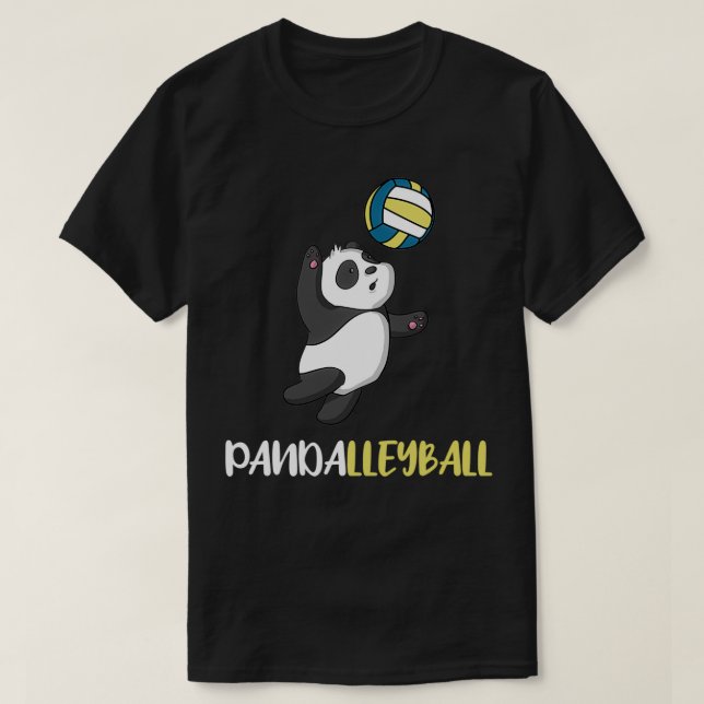 Cute Panda spelar volleyball Girls Boys ns Gift T Shirt (Design framsida)