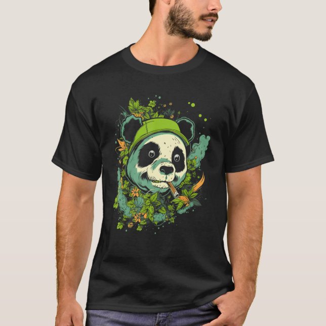 Cute Panda Splash Animal Face  Splash Paint Graphi T Shirt (Framsida)