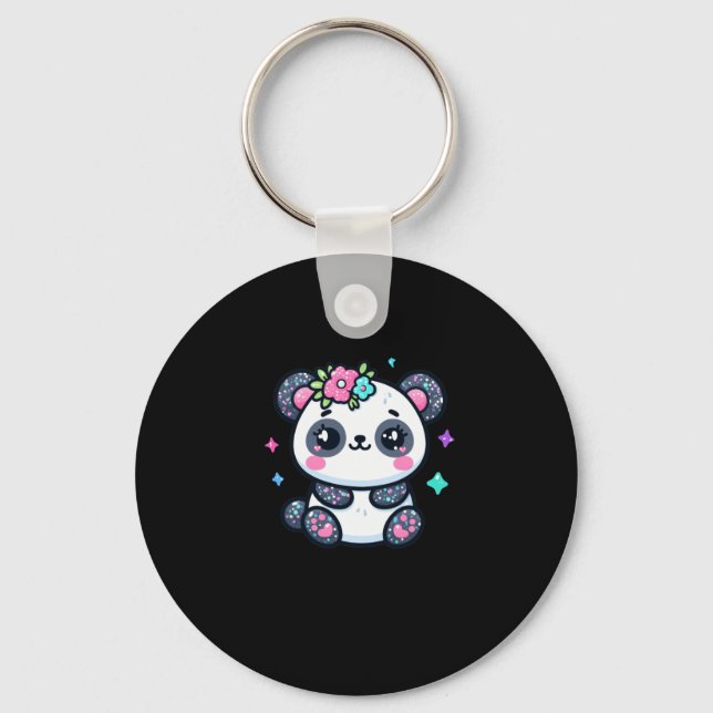 Cute Panda Sticker Nyckelring (Framsida)