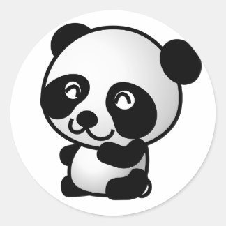 Cute Panda Stickers (20 förpackningar) Runt Klistermärke