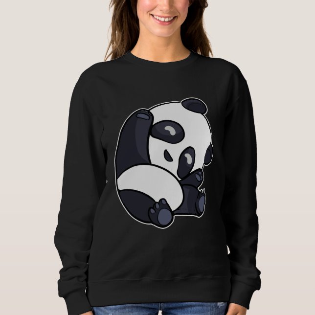 Cute Panda Stretches Sleepy Panda for Children T Shirt (Framsida)