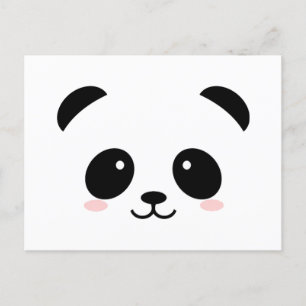 Cute panda, svart och vitt vykort