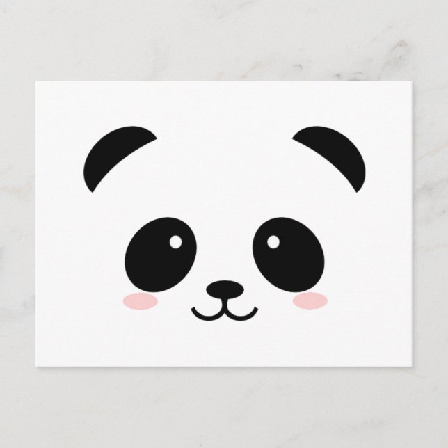 Cute panda, svart och vitt vykort (Framsida)