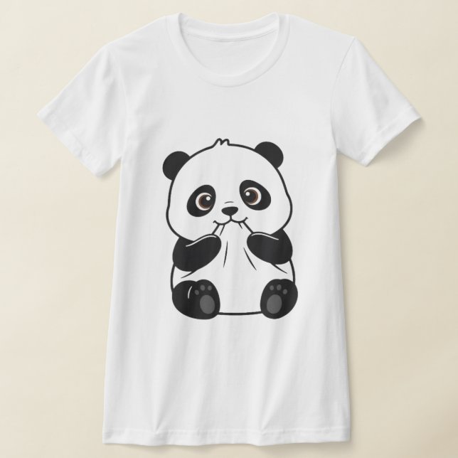 Cute Panda T Shirt (Laydown)