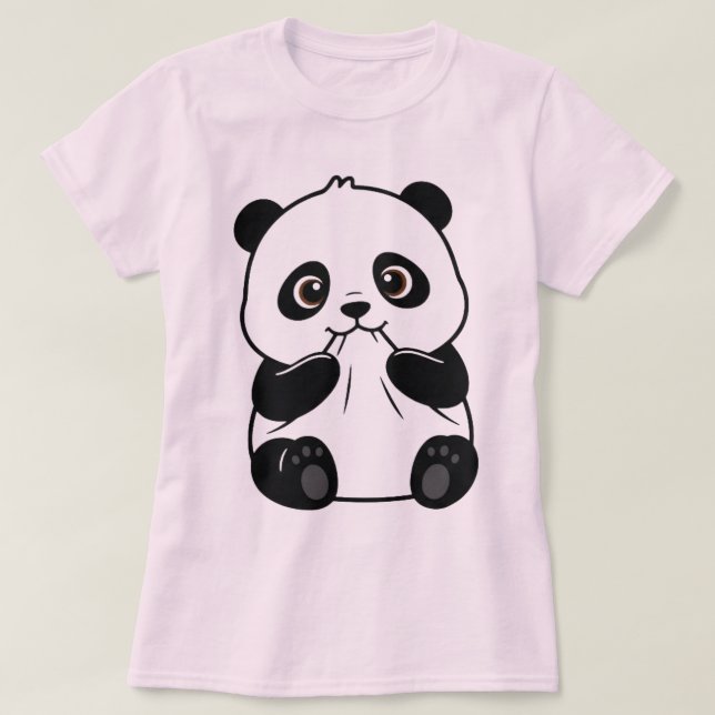 Cute Panda T Shirt (Design framsida)