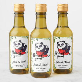 Cute Panda Tack Baby Shower Mini Vin-etikett Vinetikett