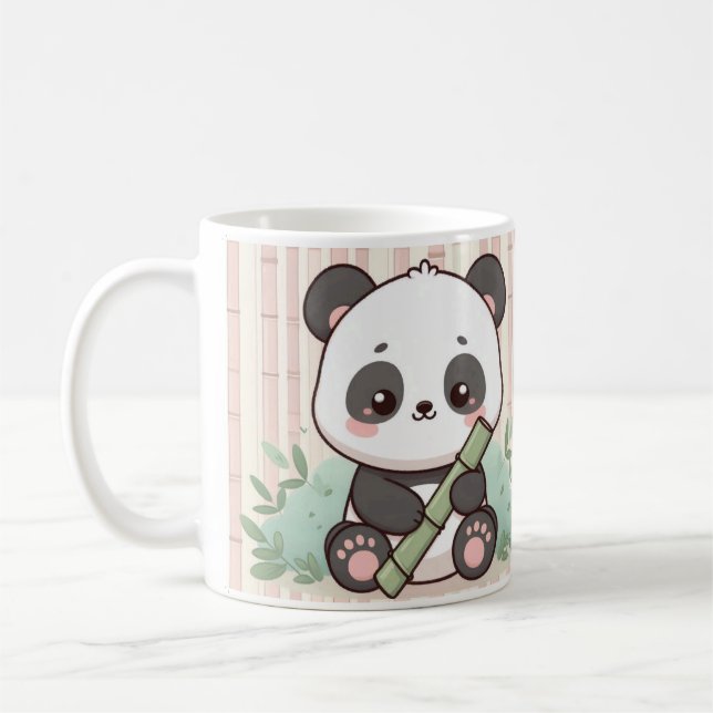 Cute Panda Tecknad Mugg Design (Vänster)