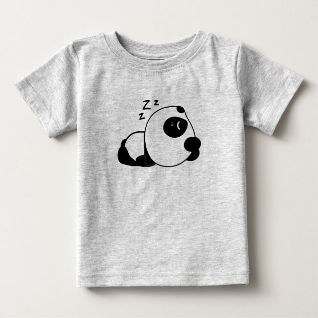 Cute Panda Tecknad Zzz T Shirt (Framsida)