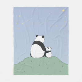 Cute Panda under Stars Fleecefilt