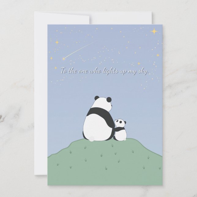 Cute Panda under Stars Julkort (Framsida)
