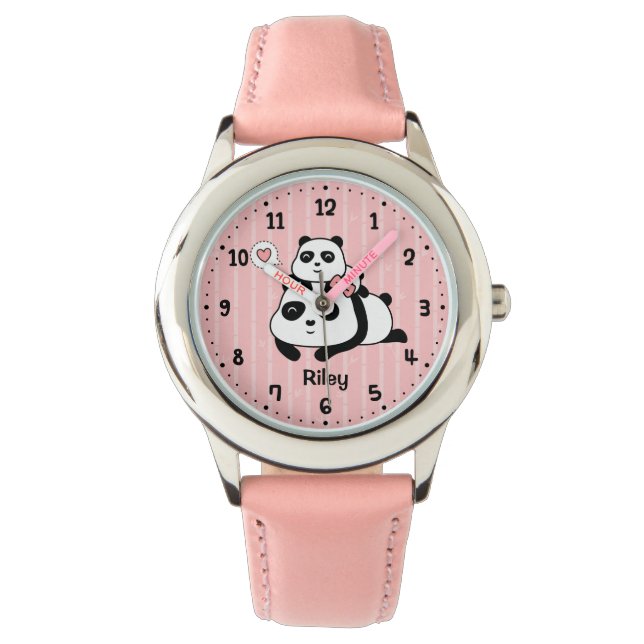 Cute Panda Unge och Mamma Kids Personlig Watch Armbandsur (Framsida)