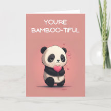 Cute Panda Valentines Dag-kort
