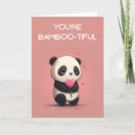Cute Panda Valentines Dag-kort Tack Kort