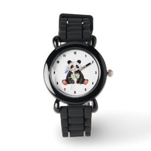 Cute Panda Watercolor Illustration Armbandsur