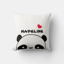 Cute Panda White Personlig Namn Dekorativ kudde
