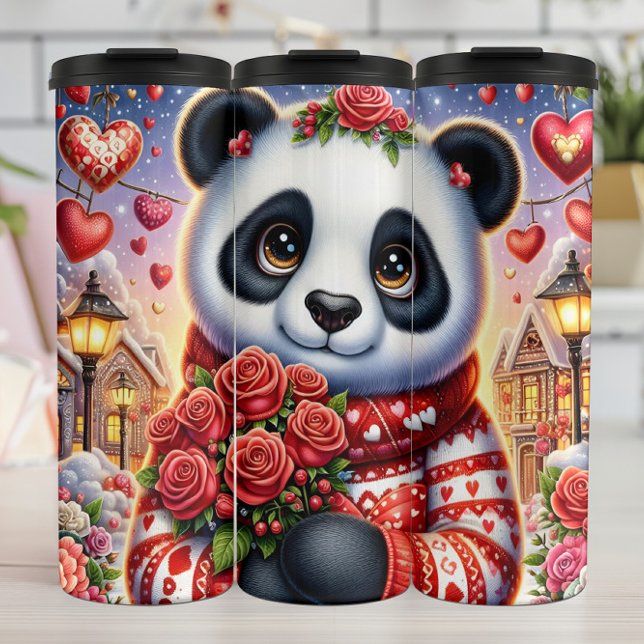 Cute Panda Winter Rose Bouquet Wrap (Skapare uppladdad)