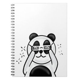 Cute Panda With Glasses Anteckningsbok