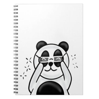 Cute Panda With Glasses Anteckningsbok