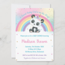 Cute Pandacorn Panda Rainbow Baby Shower
