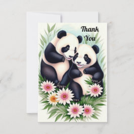 Cute PandaFlat-tack-kort Tack Kort