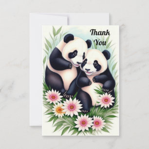 Cute PandaFlat-tack-kort Tack Kort
