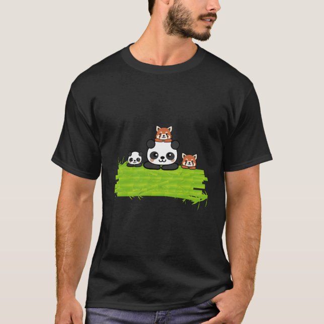 Cute Pandamonium Giant Panda T Shirt (Framsida)
