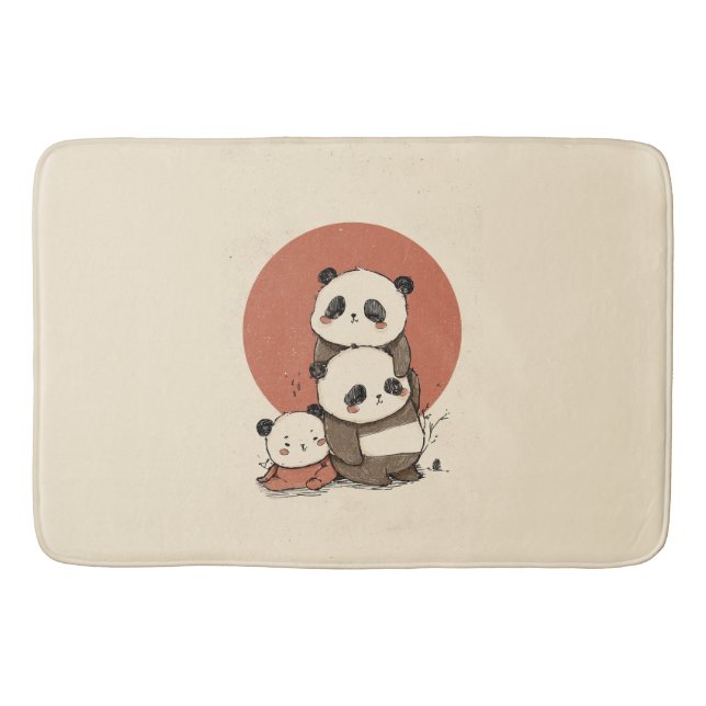 Cute Pandas Design Badrumsmatta (Framsidan)
