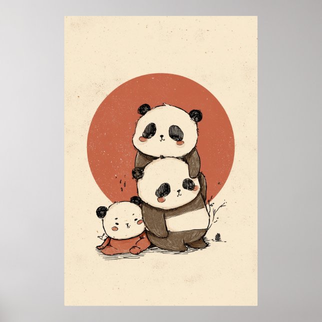 Cute Pandas Design Poster (Framsidan)